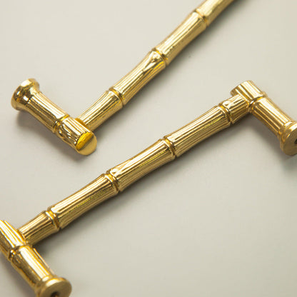 Gold Bamboo-Inspired Cabinet Pulls and T-Knob