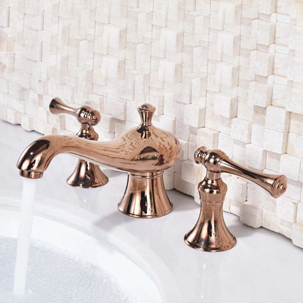 Veronae Vintage European 3-Hole Widespread Bathroom Sink Faucet with Two Handles