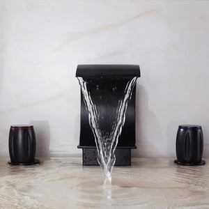 3-Hole Waterfall 2 Handles Curved Waterfall Tap
