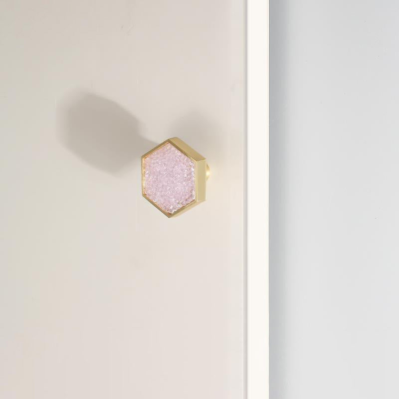 Hexagon Cabinet Knobs with Colored Insets