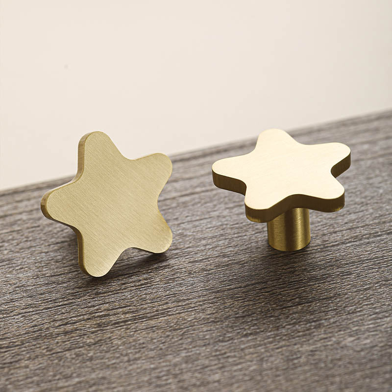 Solid Brass Star Cabinet Knobs
