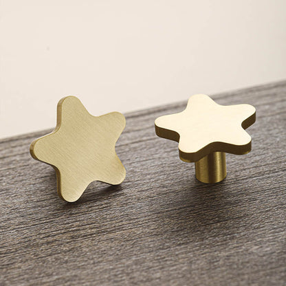 Solid Brass Star Cabinet Knobs