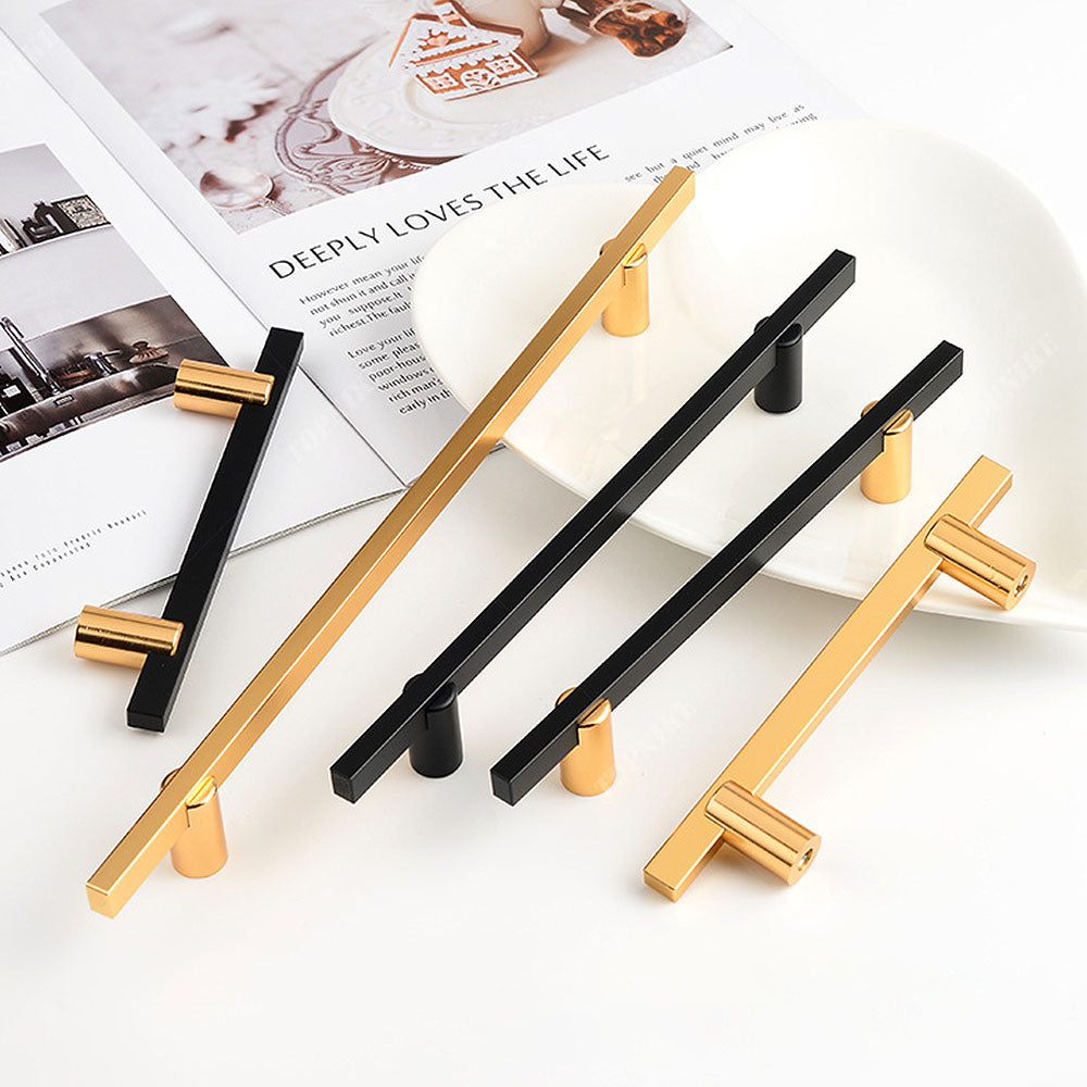 Two-Tone Slim Bar Cabinet Pulls for Wardrobes