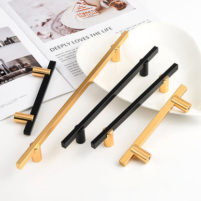 Two-Tone Slim Bar Cabinet Pulls for Wardrobes
