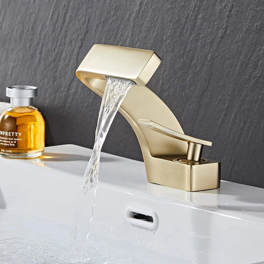 Sereno Waterfall Single-Hole Bathroom Sink Faucet with Single Handle
