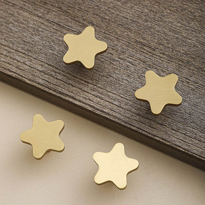 Solid Brass Star Cabinet Knobs