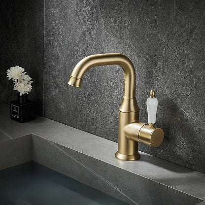 Ravelle Antique High-Arc Single-Hole Bathroom Sink Faucet