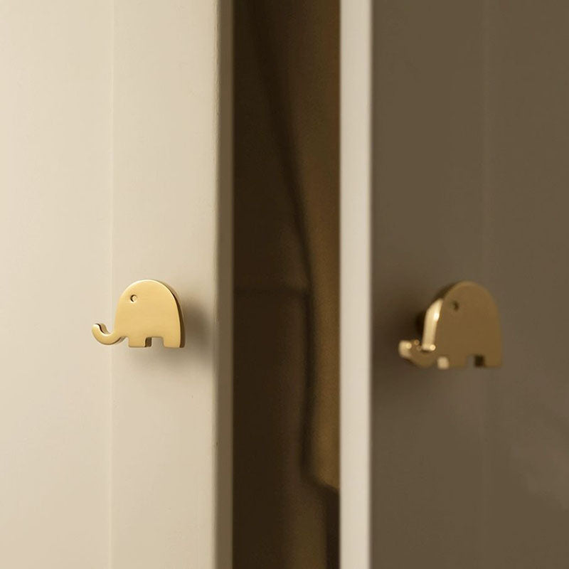 Brass Elephant Dresser Knobs in Three Finishes