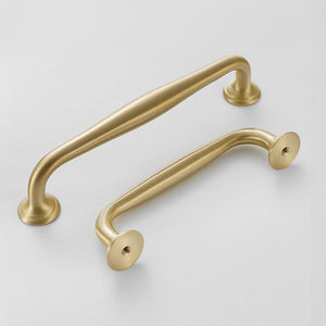 Gold Curved Brass Cabinet Pulls and Knobs for Wardrobes