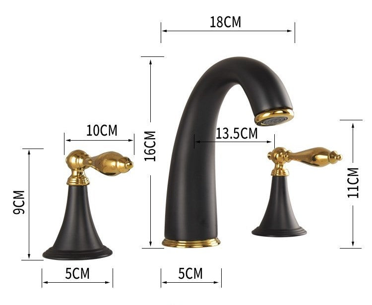 Montara Classic Two-Handle 3-Hole Widespread Bathroom Sink Faucet - Dimensions
