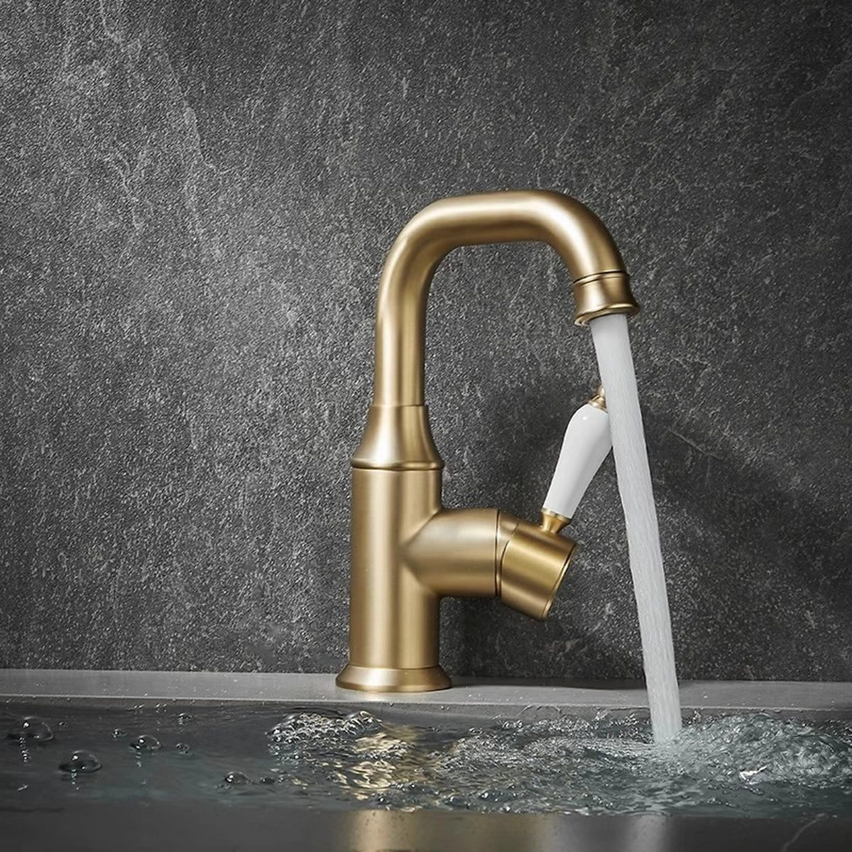 Ravelle Antique High-Arc Single-Hole Bathroom Sink Faucet