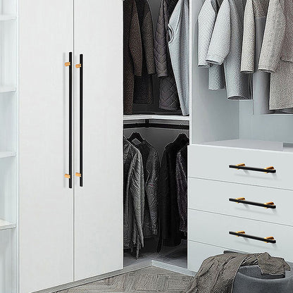 Two-Tone Slim Bar Cabinet Pulls for Wardrobes