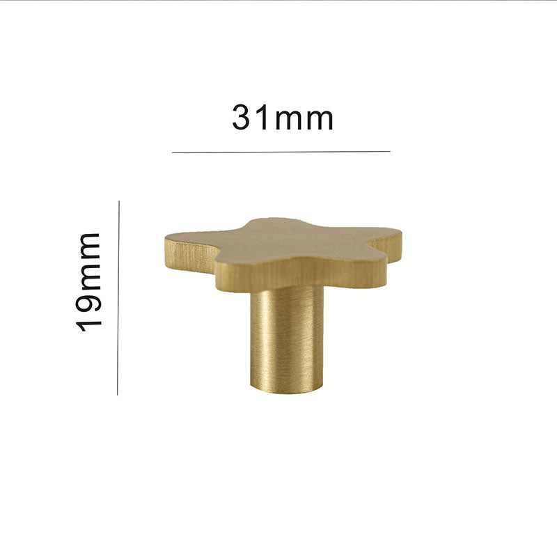 Solid Brass Star Cabinet Knobs