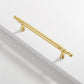 Gold Turned Round Bar Cabinet Handles and Drawer Pulls