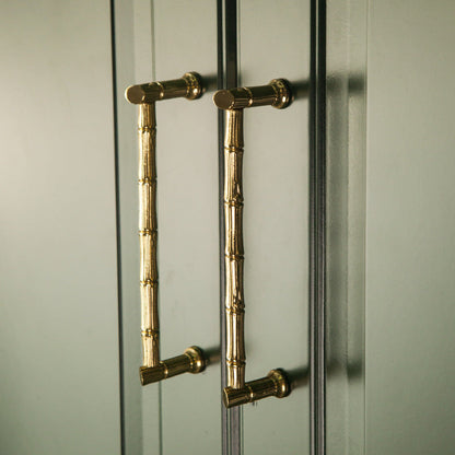 Gold Bamboo-Inspired Cabinet Pulls and T-Knob