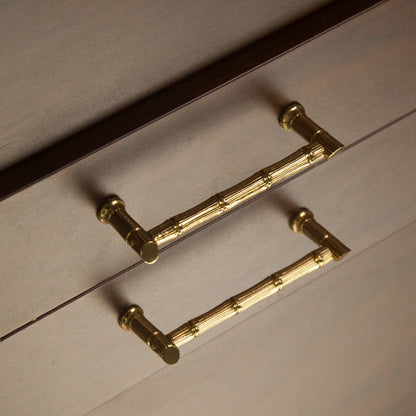Gold Bamboo-Inspired Cabinet Pulls and T-Knob