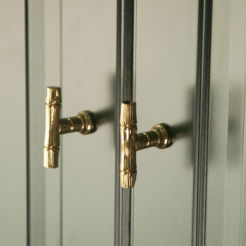 Gold Bamboo-Inspired Cabinet Pulls and T-Knob