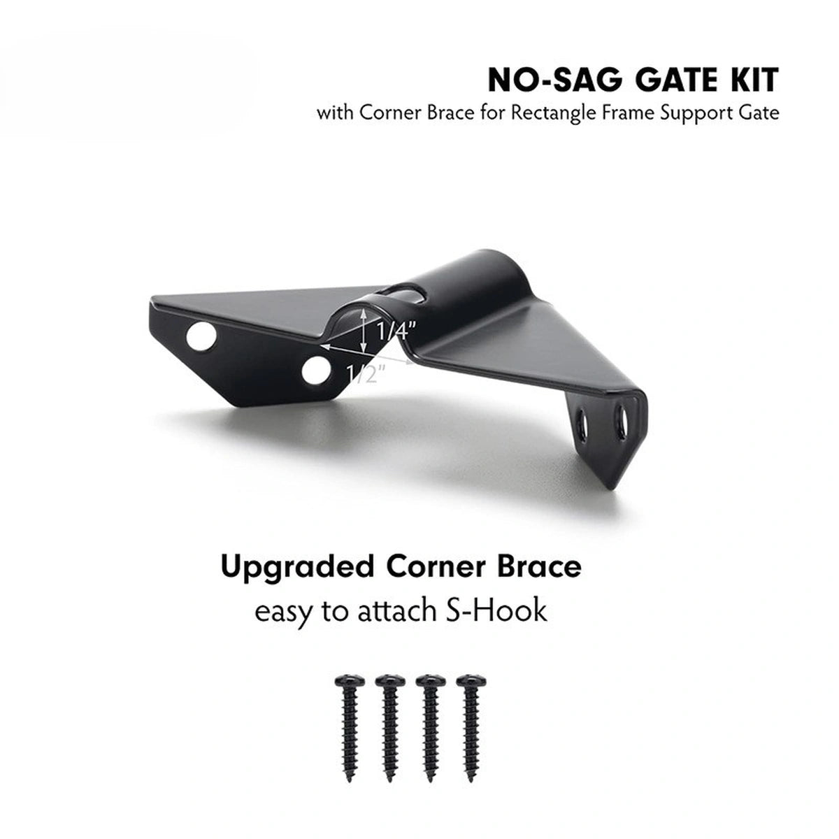 No-Sag Gate Kit with 9-Foot Adjustable Steel Cable for Wood Fence Gates