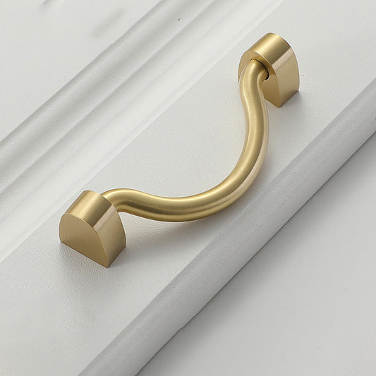 Brushed Brass S-Curve Drop Bail Drawer Pulls for Dressers