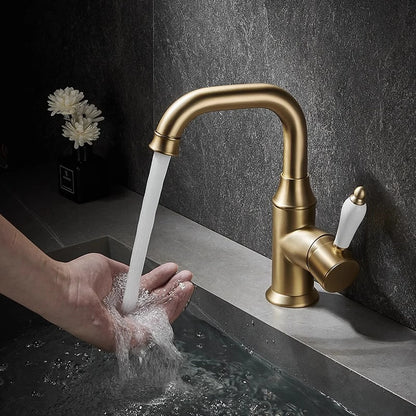 Ravelle Antique High-Arc Single-Hole Bathroom Sink Faucet