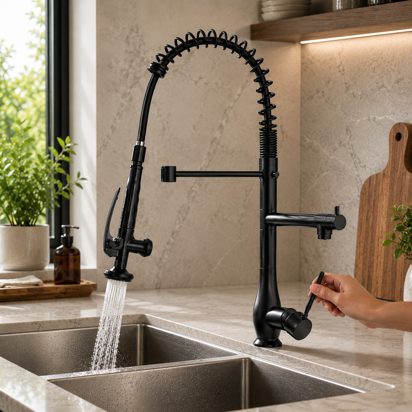 Rivet Commercial Pull-Down Kitchen Faucet