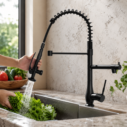 Rivet Commercial Pull-Down Kitchen Faucet