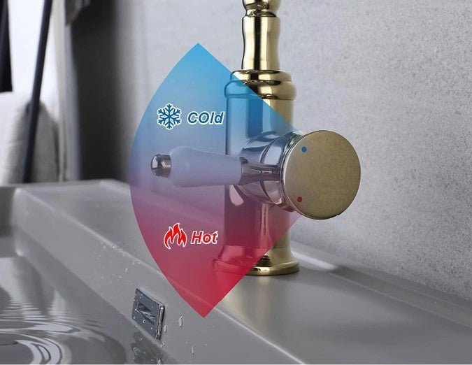 One handle for temperature adjustment
