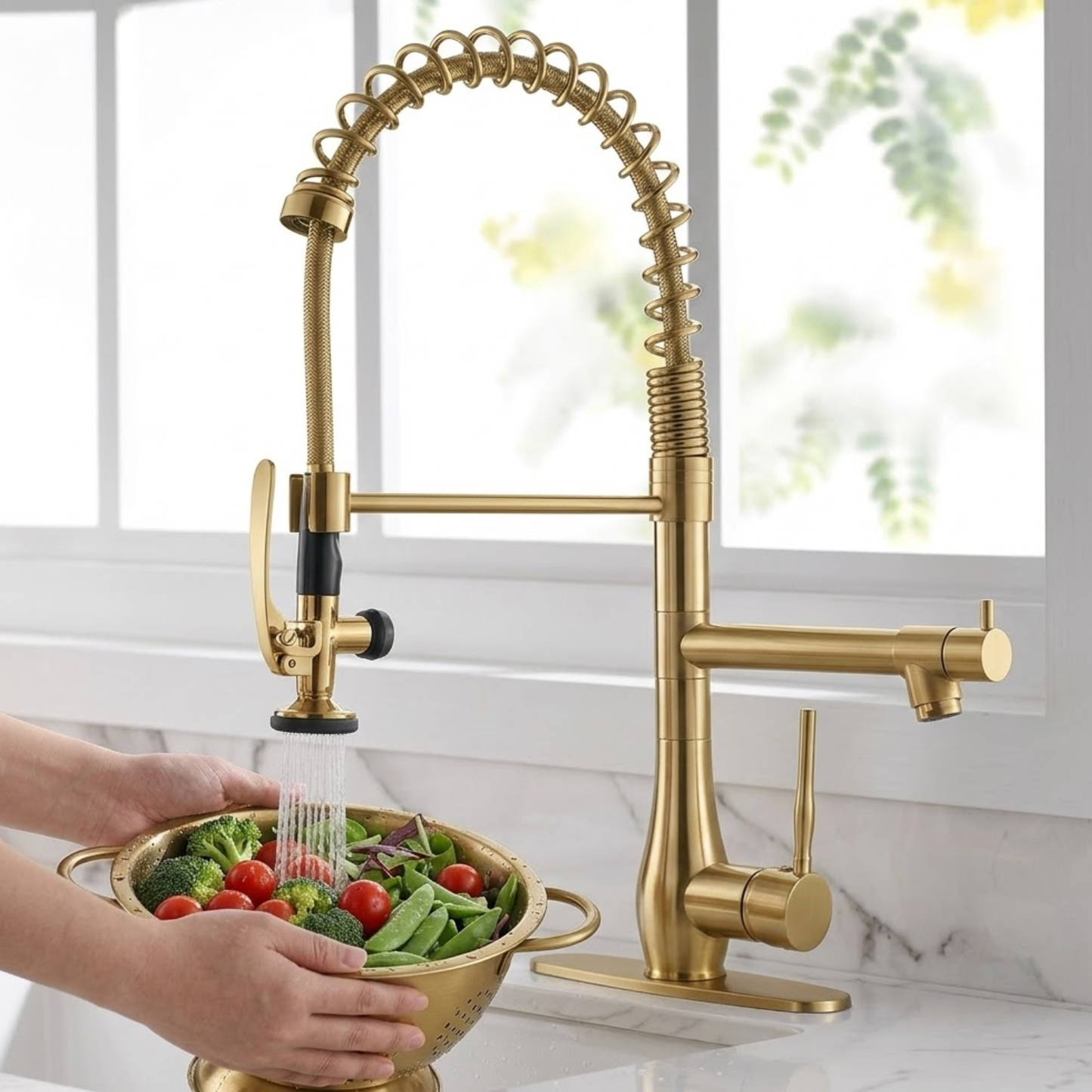 Rivet Commercial Pull-Down Kitchen Faucet