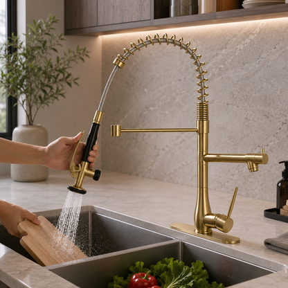 Rivet Commercial Pull-Down Kitchen Faucet