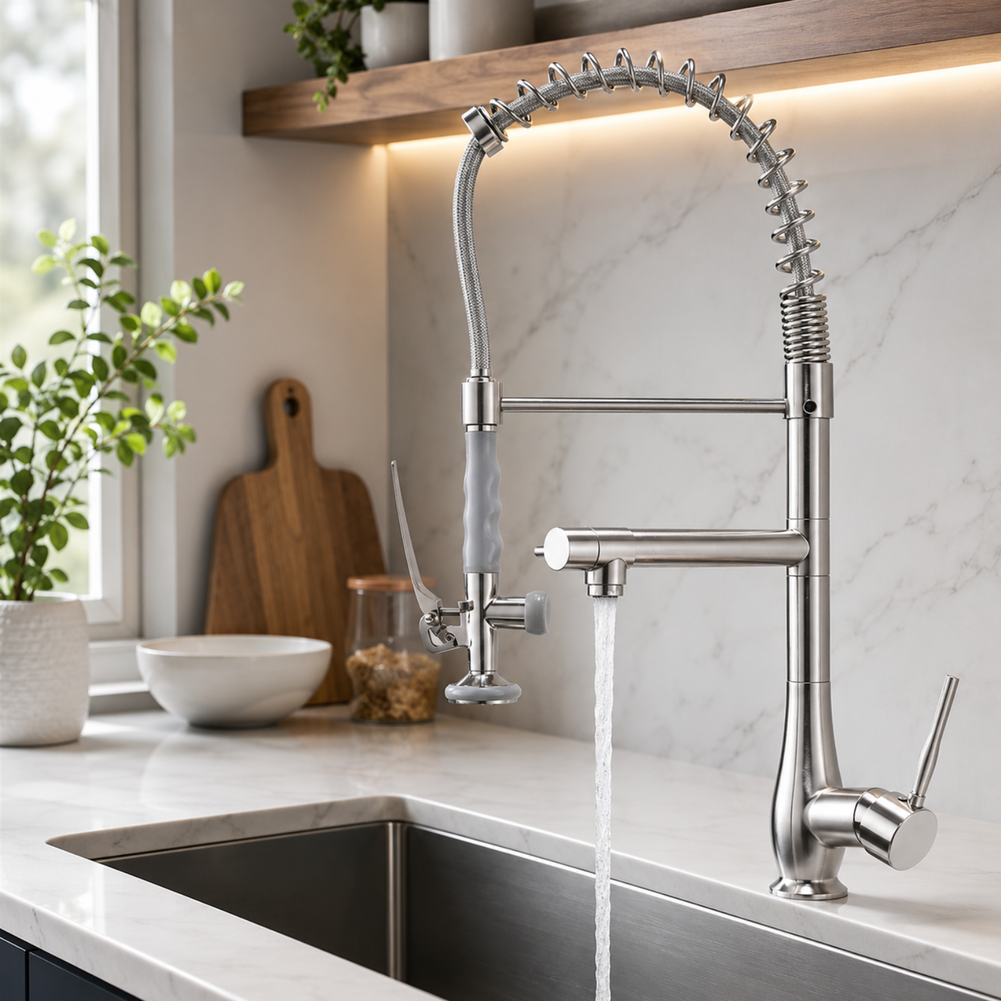 Rivet Commercial Pull-Down Kitchen Faucet