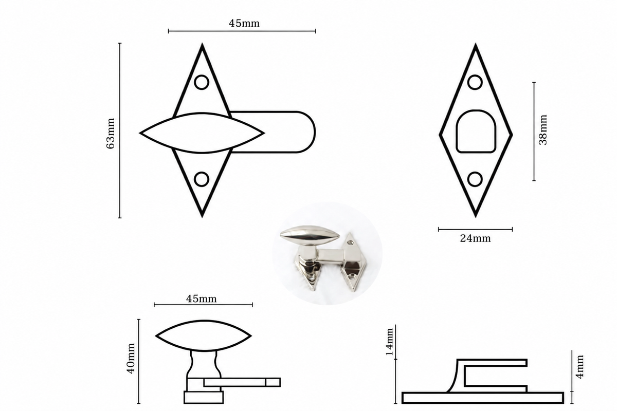 Radcliffe Decorative Turn Brass Cabinet Latch