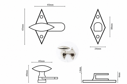 Radcliffe Decorative Turn Brass Cabinet Latch