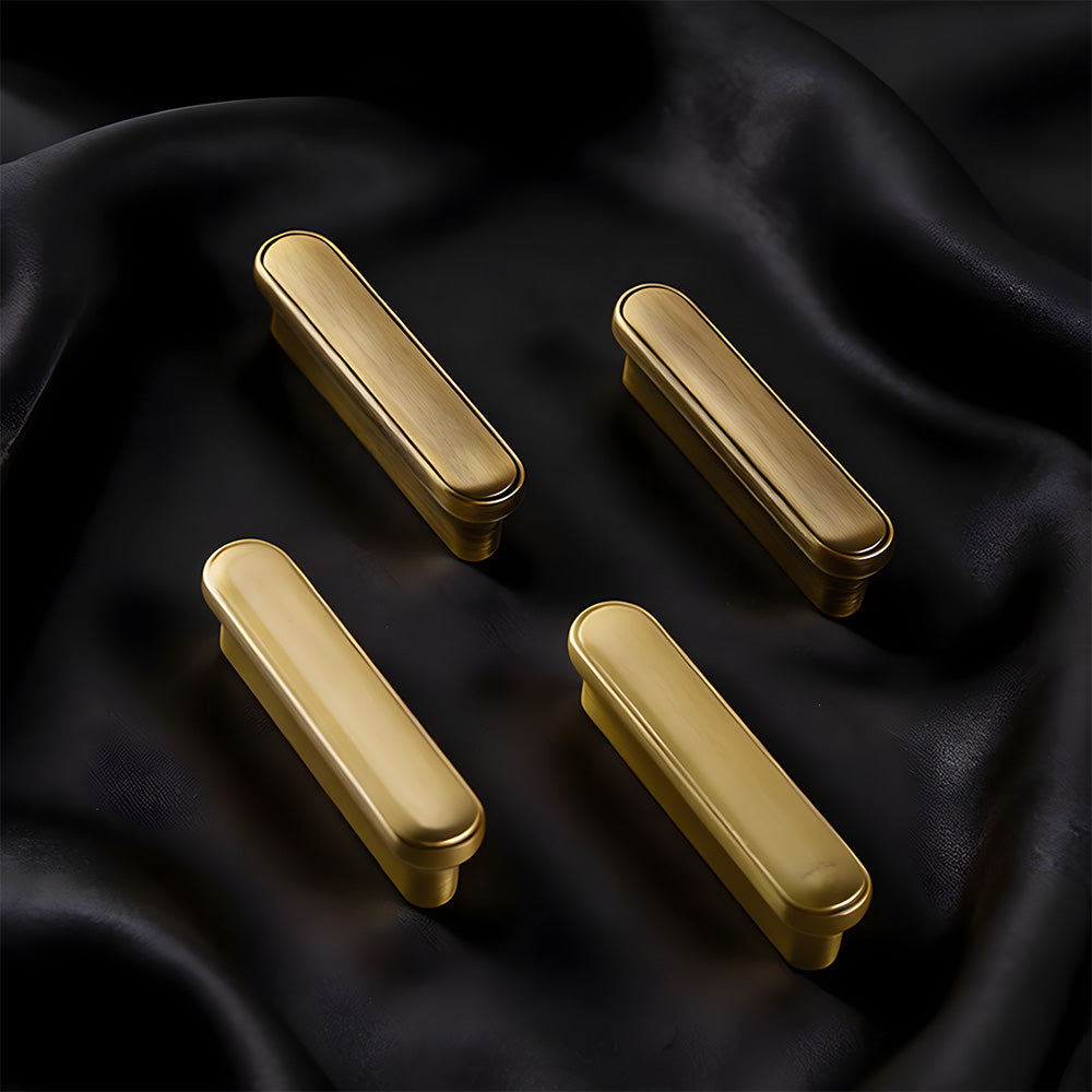 Compact Brass Edge Pulls for Cabinets and Drawers