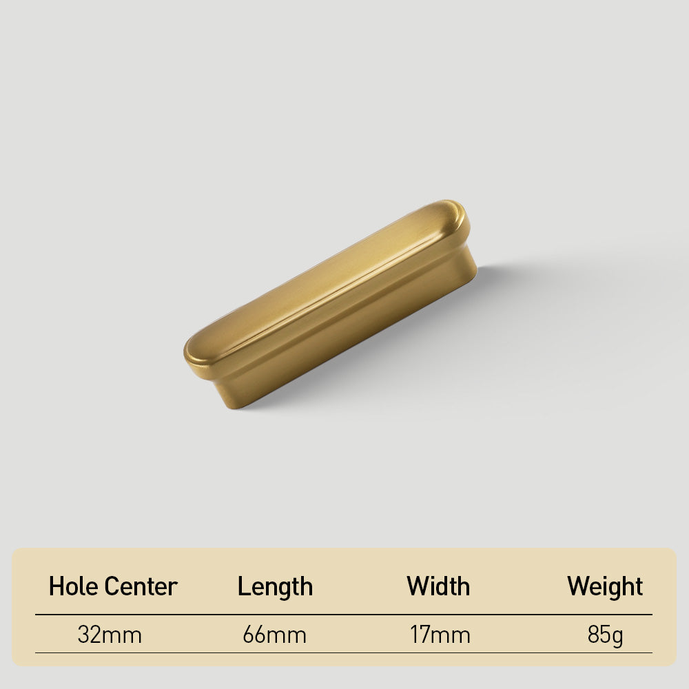 Compact Brass Edge Pulls for Cabinets and Drawers