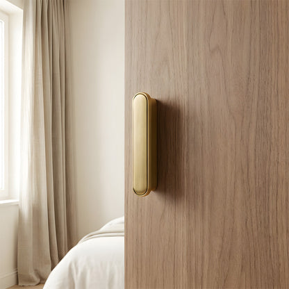 Compact Brass Edge Pulls for Cabinets and Drawers
