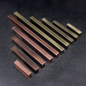 Ribbed Retro Bronze Cabinet Handles for Kitchen Cabinets