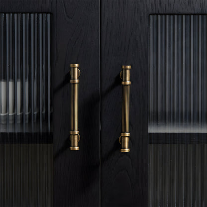 Ribbed Bronze Cabinet Pulls and Knobs