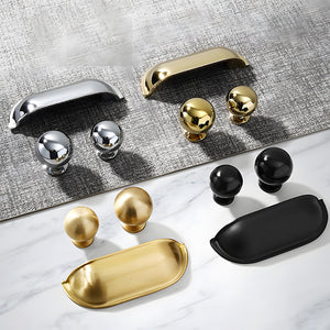 Retro Shell Solid Brass Cup Pulls and Cabinet Knobs