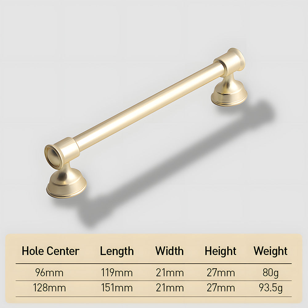 Classic Round Bar Cabinet Pulls with Flared Ends