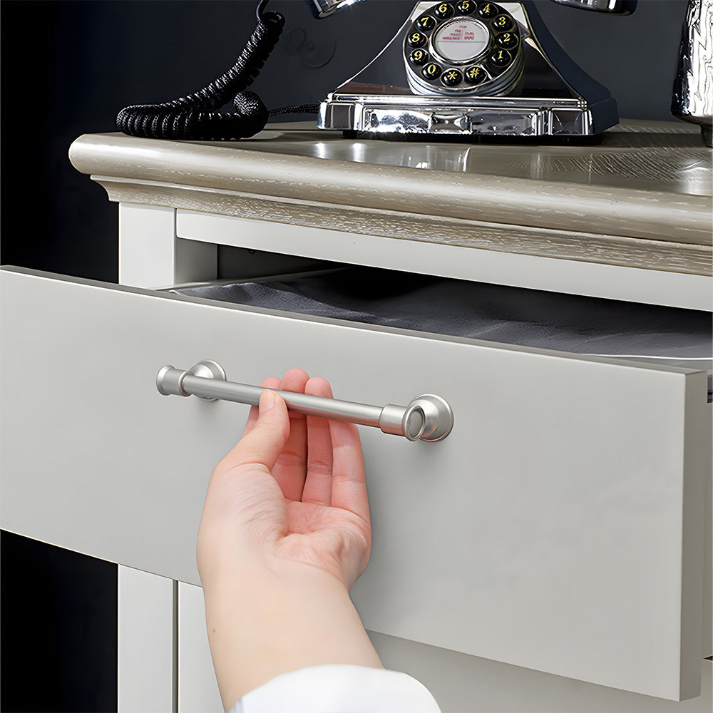 Classic Round Bar Cabinet Pulls with Flared Ends
