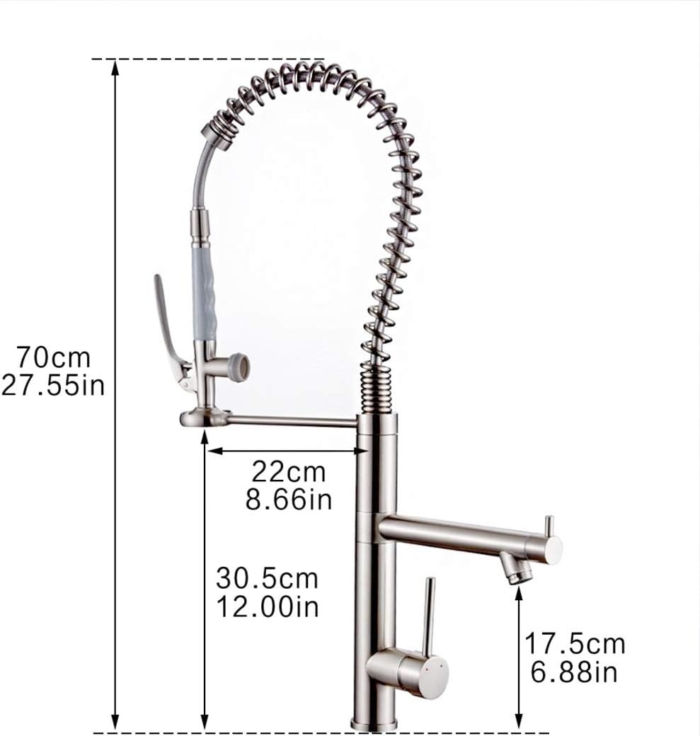 Riva Commercial-Style Kitchen Faucet - Dimensions