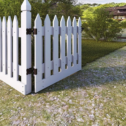 Riverton Self-Closing PVC Fence Gate Hinge and Latch Kit, Black