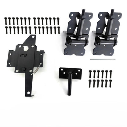 Riverton Self-Closing PVC Fence Gate Hinge and Latch Kit, Black