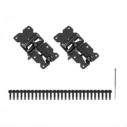 Riverton Self-Closing PVC Fence Gate Hinge and Latch Kit, Black