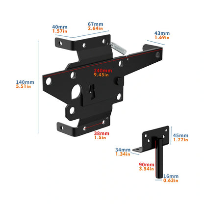Riverton Self-Closing PVC Fence Gate Hinge and Latch Kit, Black