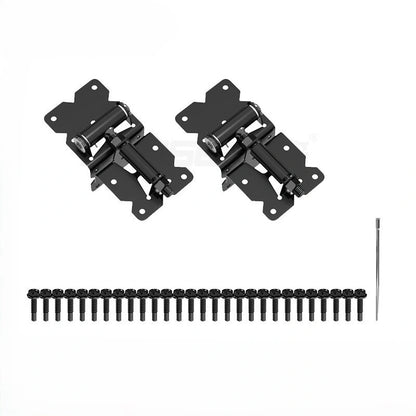 Riverton Self-Closing PVC Fence Gate Hinge and Latch Kit, Black