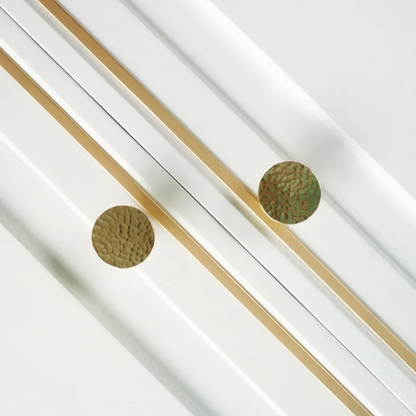 Round Brass Cabinet Knob with Hammered Texture