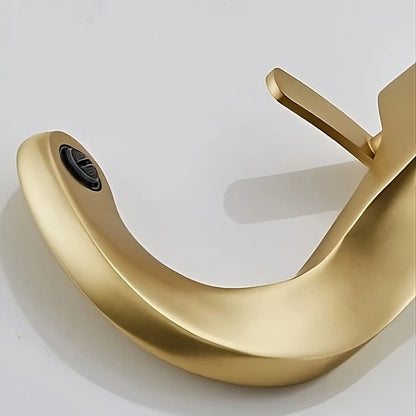 Elara Elegant Bathroom Sink Faucet Single Lever, Solid Brass Single Hole Vanity Faucet