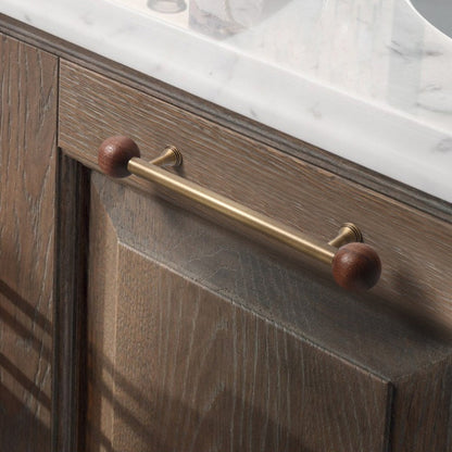 Nordic Brass and Walnut Cabinet Pulls and Knobs
