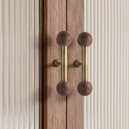 Nordic Brass and Walnut Cabinet Pulls and Knobs
